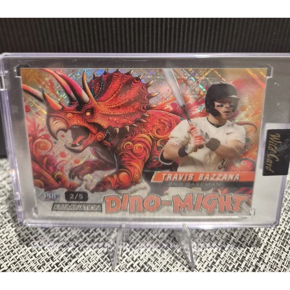 2024 Wild Card Dino Might Travis Bazzana Baseball #'d /5 Guardians Prospect SP